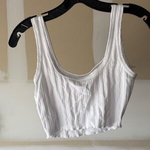 Elegant White Ribbed Tank Top